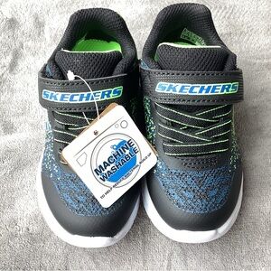 Skechers Toddler Black and Green Shoes